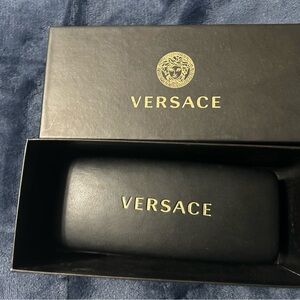 Versace Black and Blue Sunglasses Case